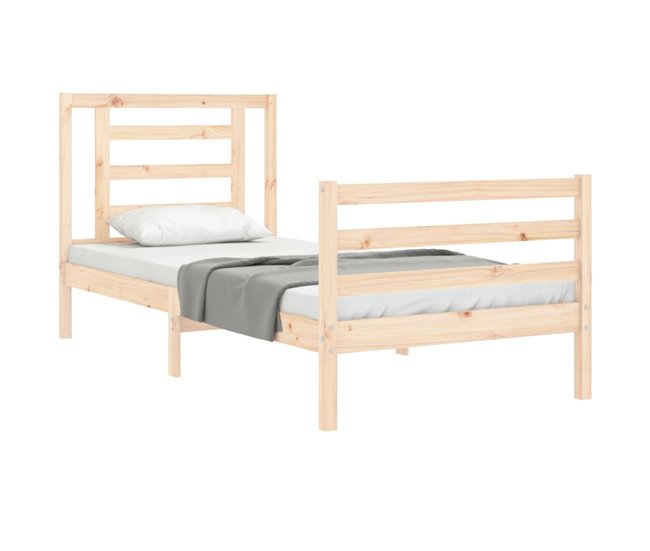 Conforama Estructura De Cama Con Cabecero Madera Maciza 90x200 Cm