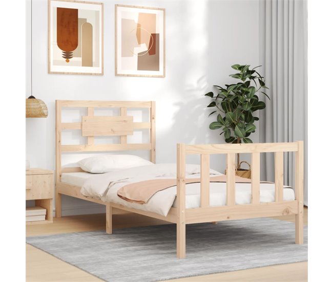 Conforama Estructura De Cama Con Cabecero Madera Maciza