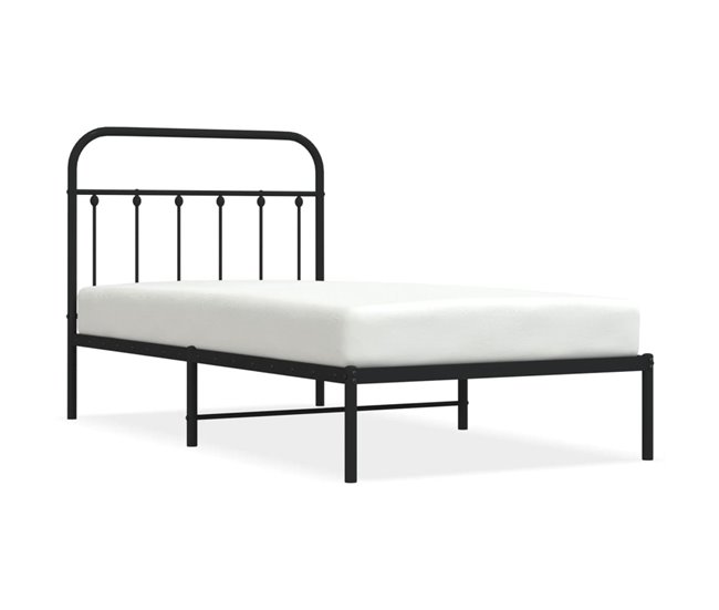 Conforama Estructura de cama con cabecero metal negro 100x190 cm con cabecero