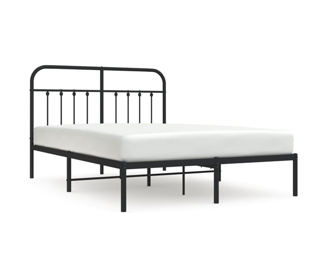 Conforama Estructura de cama con cabecero metal negro 135x190 cm con cabecero