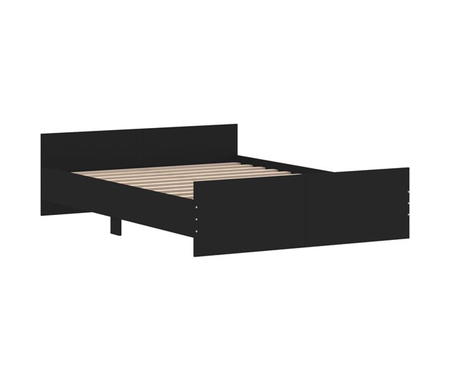 Conforama Estructura De Cama Con Cabecero Piecero Negro 135x190cm