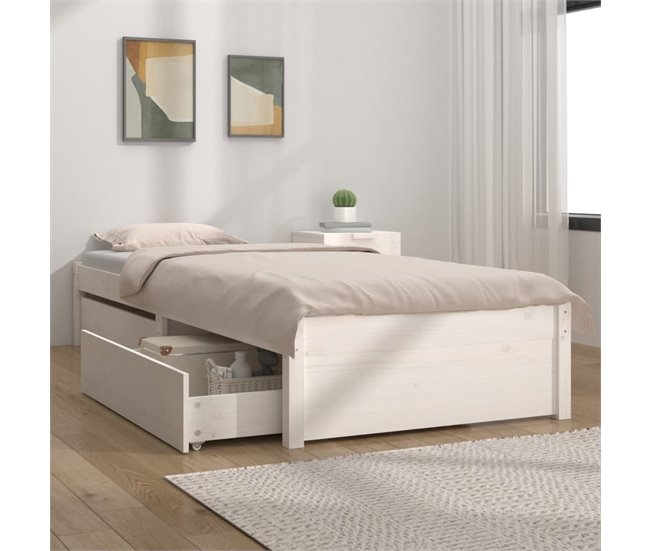 Conforama Estructura De Cama Con Cajones Blanco 90x200 Cm