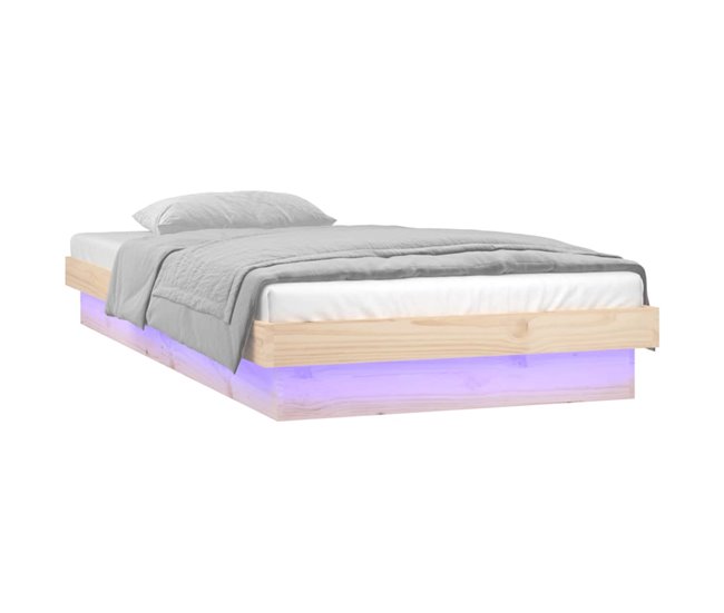 Conforama Estructura De Cama Con LED Madera Maciza 75x190 Cm