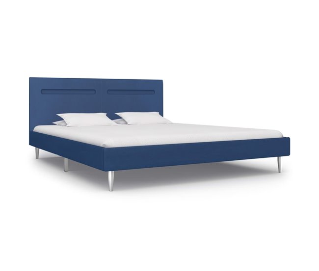 Conforama Estructura De Cama Con LED Tela Azul 180x200 Cm