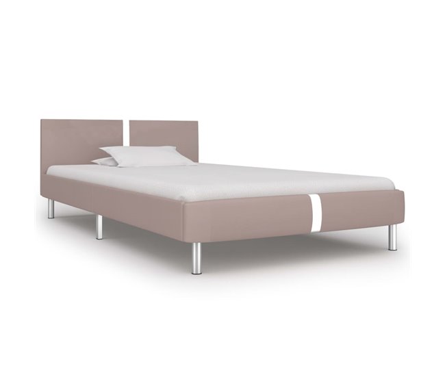 Conforama Estructura De Cama De Cuero Sintético Capuchino 90x200 Cm