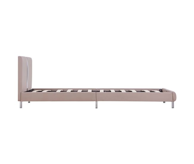Conforama Estructura De Cama De Cuero Sintético Capuchino 90x200 Cm