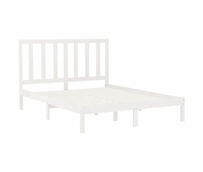 Conforama Estructura De Cama De Madera Maciza Blanca 160x200 Cm