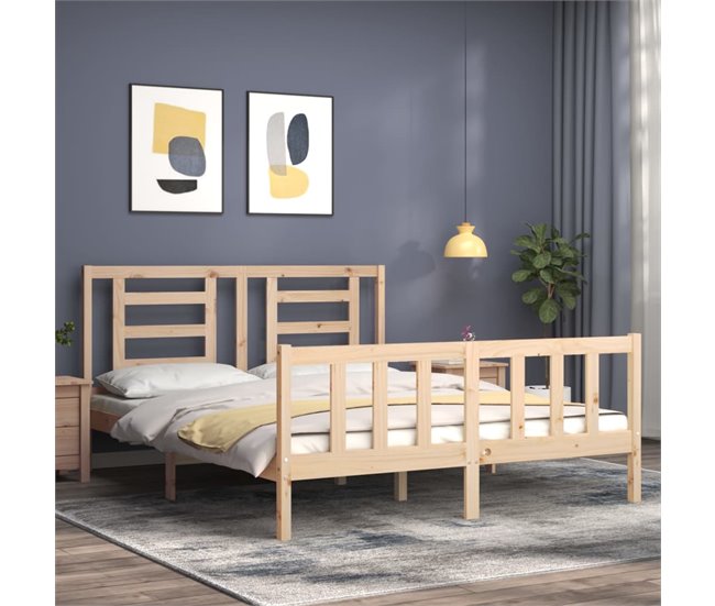 Conforama Estructura De Cama De Matrimonio Con Cabecero Madera Maciza