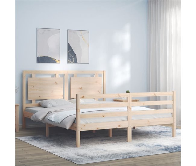 Conforama Estructura De Cama De Matrimonio Con Cabecero Madera Maciza