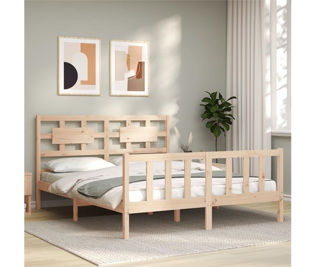 Conforama Estructura De Cama De Matrimonio Con Cabecero Madera Maciza