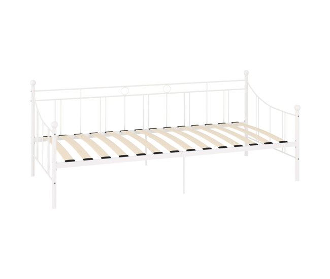 Conforama Estructura De Cama De Metal Blanco 90x200 Cm