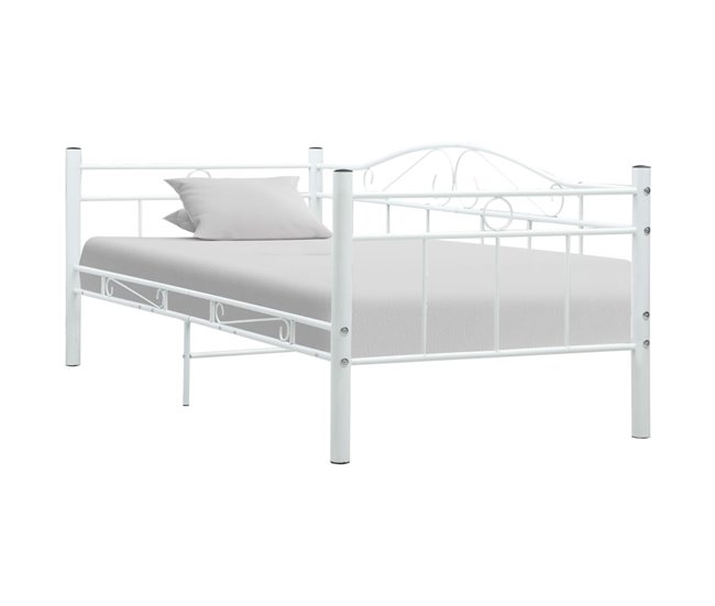 Conforama Estructura De Cama De Metal Blanco 90x200 Cm