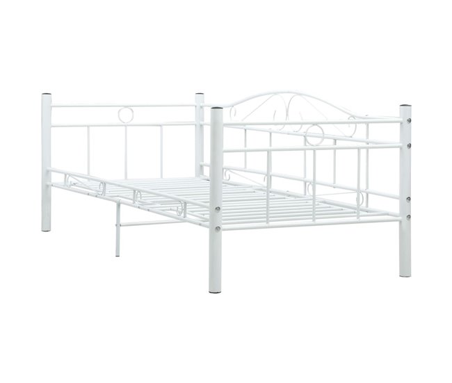 Conforama Estructura De Cama De Metal Blanco 90x200 Cm