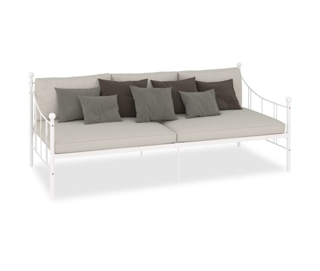 Conforama Estructura de cama de metal blanco 90x200 cm