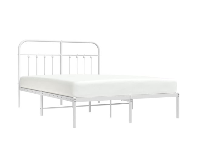 Conforama Estructura De Cama De Metal Con Cabecero Blanca 150x200 Cm Con Cabecero