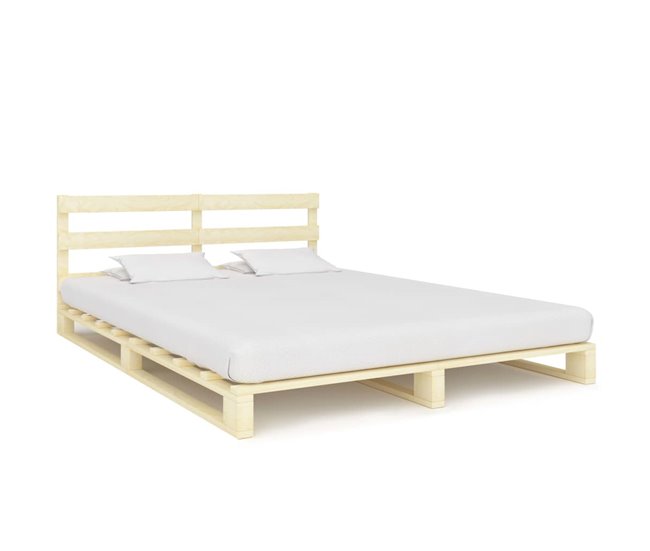Conforama Estructura De Cama De Palés Madera Maciza De Pino 200x200 Cm