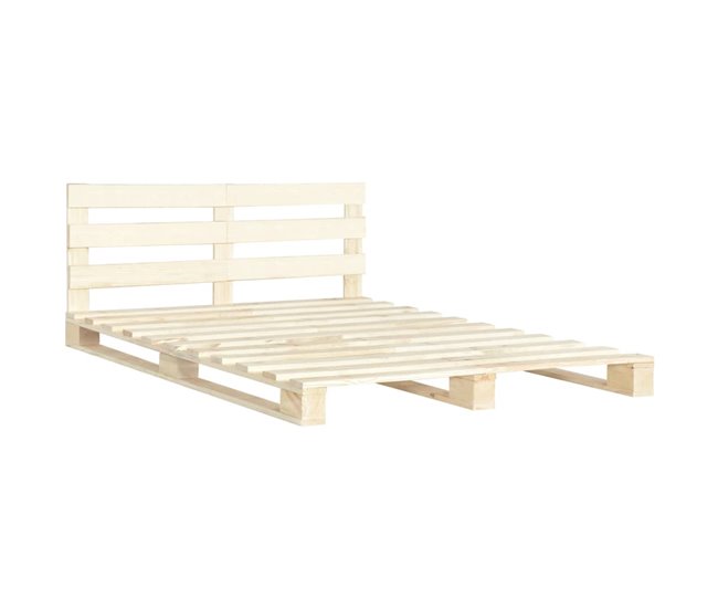Conforama Estructura de cama de palés madera maciza de pino 160x200 cm