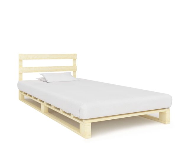 Conforama Estructura De Cama De Palés Madera Maciza De Pino 100x200 Cm