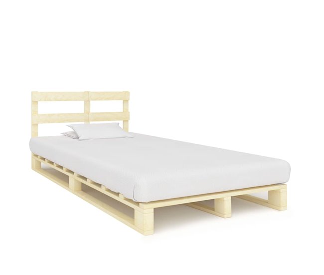 Conforama Estructura De Cama De Palés Madera Maciza De Pino 120x200 Cm