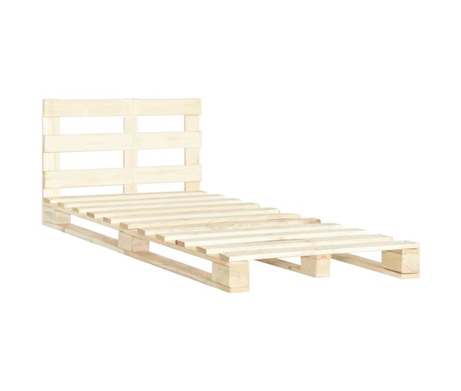 Conforama Estructura de cama de palés madera maciza de pino 120x200 cm