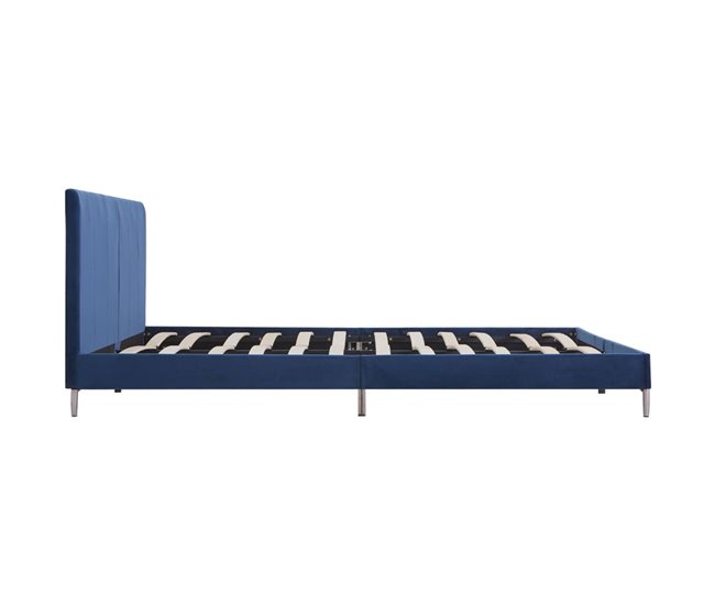 Conforama Estructura De Cama De Tela Azul 180x200 Cm