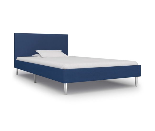 Conforama Estructura De Cama De Tela Azul 90x200 Cm