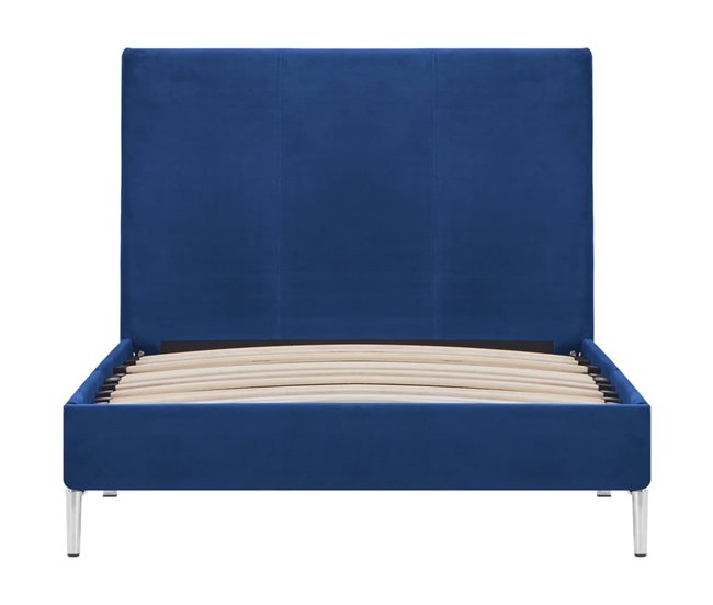 Conforama Estructura De Cama De Tela Azul 90x200 Cm