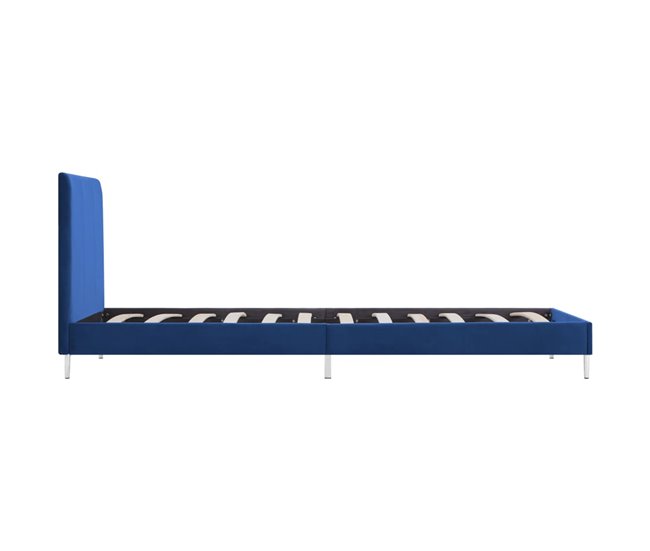 Conforama Estructura De Cama De Tela Azul 90x200 Cm