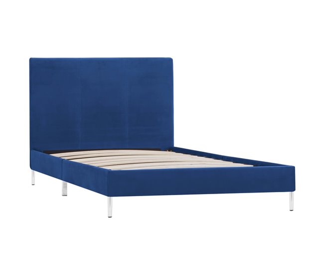 Conforama Estructura De Cama De Tela Azul 90x200 Cm