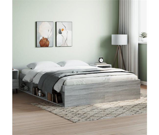 Conforama Estructura De Cama Gris Sonoma 140x190 Cm