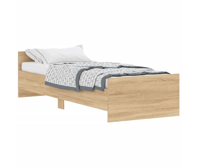 Conforama Estructura de cama madera de ingenieria Sonoma roble 75x190 cm