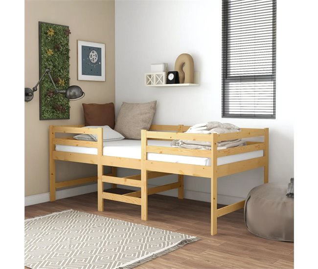 Conforama Estructura De Cama Madera Maciza De Pino 90x200 Cm