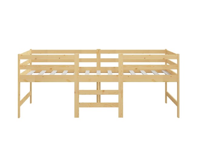 Conforama Estructura De Cama Madera Maciza De Pino 90x200 Cm
