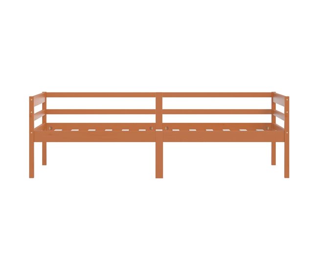 Conforama Estructura De Cama Madera Maciza Pino Marrón Miel 90x200 Cm