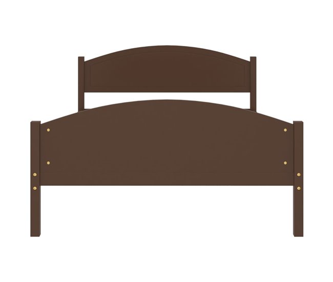 Conforama Estructura De Cama Madera Maciza Pino Marrón Oscuro 120x200 Cm