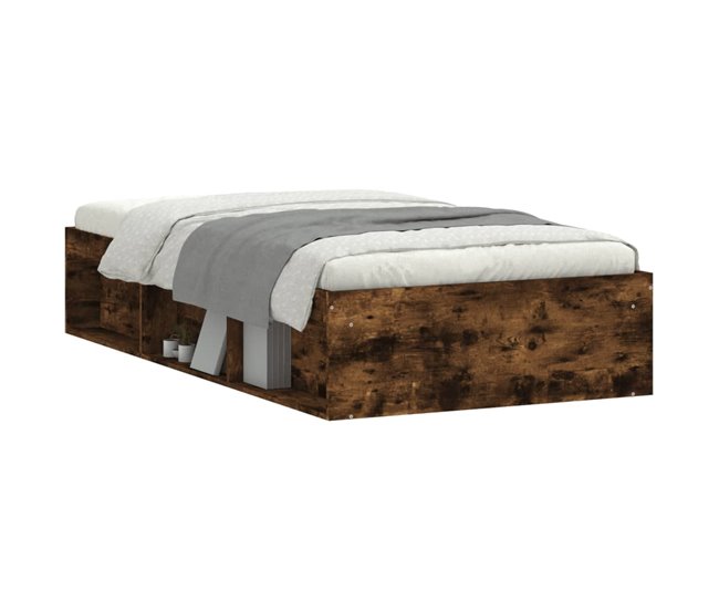 Conforama Estructura De Cama Roble Ahumado 100x200 Cm