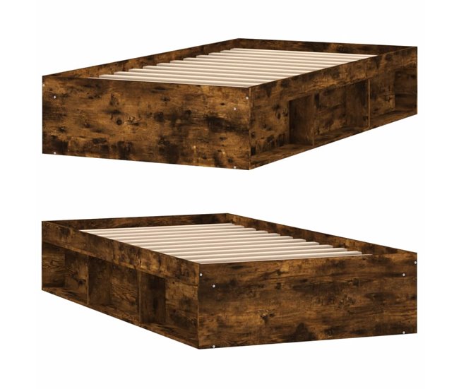 Conforama Estructura De Cama Roble Ahumado 100x200 Cm
