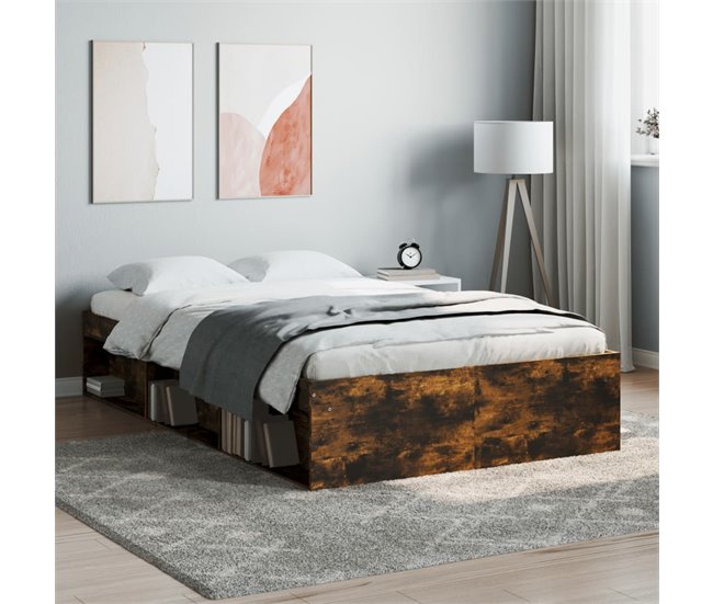 Conforama Estructura De Cama Roble Ahumado 120x190 Cm
