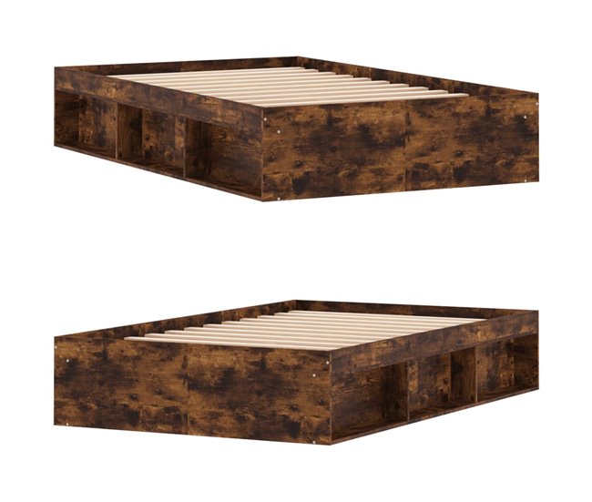 Conforama Estructura De Cama Roble Ahumado 120x190 Cm