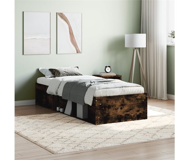 Conforama Estructura De Cama Roble Ahumado 75x190 Cm