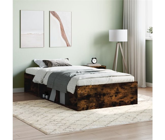 Conforama Estructura De Cama Roble Ahumado 90x190 Cm