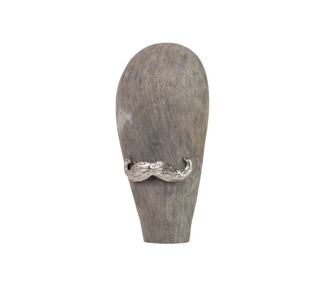 Conforama Figura Cabeza Aluminio Madera Mango 15x8x28 Cm