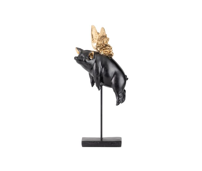 Conforama Figura Cerdo C/ Alas Decoracion Resina 15x14x32 Cm