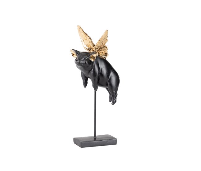 Conforama Figura Cerdo C/ Alas Decoracion Resina 15x14x32 Cm