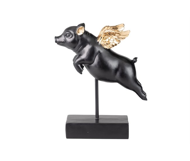 Conforama Figura Cerdo C/ Alas Decoracion Resina 21x8x27 Cm