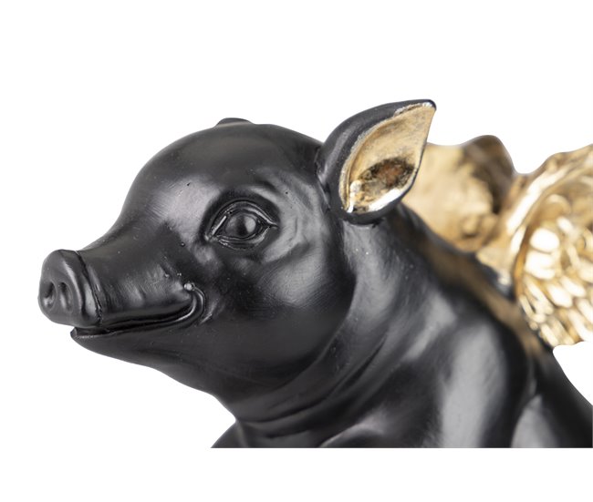 Conforama Figura Cerdo C/ Alas Decoracion Resina 21x8x27 Cm