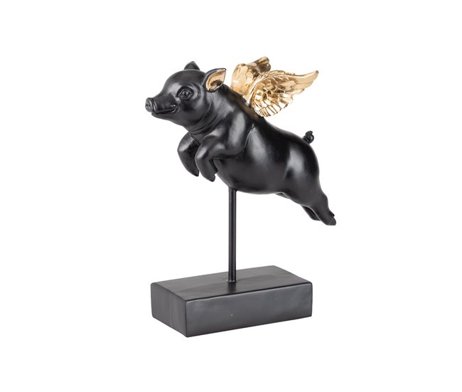 Conforama Figura Cerdo C/ Alas Decoracion Resina 21x8x27 Cm