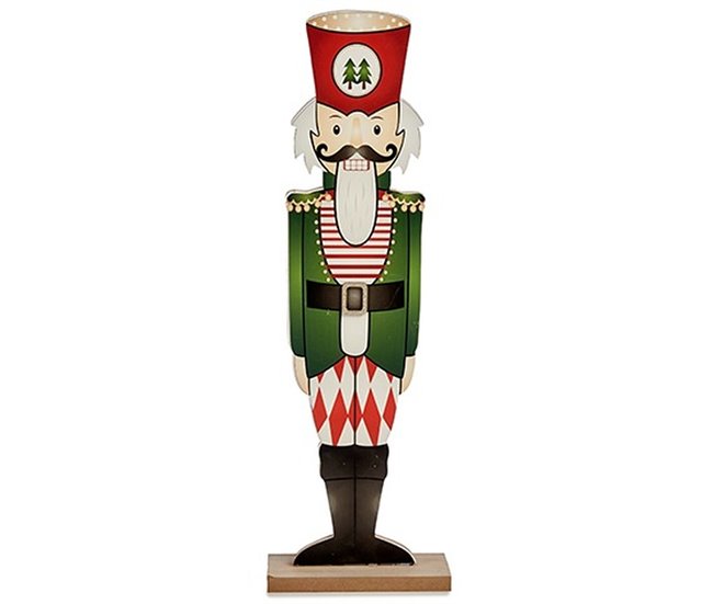 Conforama Figura Decorativa Cascanueces Blanco Negro Rojo Verde Madera 10 X 60 X 19 Cm (6 Unidades)