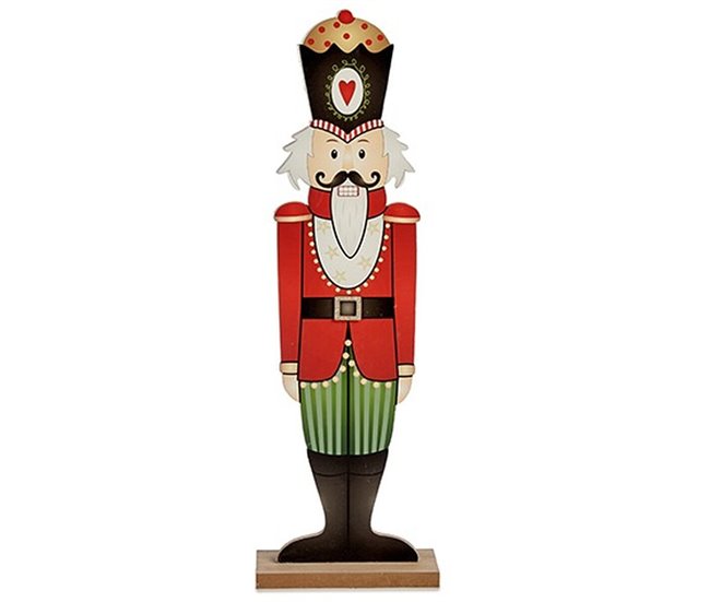 Conforama Figura Decorativa Cascanueces Blanco Negro Rojo Verde Madera 10 X 60 X 19 Cm (6 Unidades)