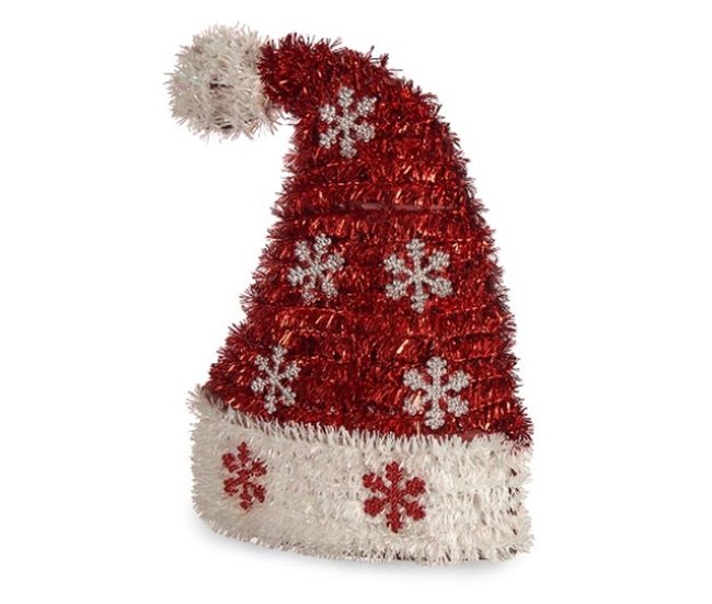 Conforama Figura Decorativa Gorro De Papá Noel Espumillón Blanco Rojo Polipropileno PET 17 X 23 X 9 5 Cm (12 Unidades)